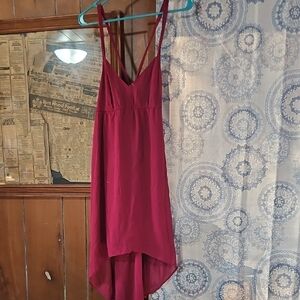 Decree Burgundy High-Low Dress
